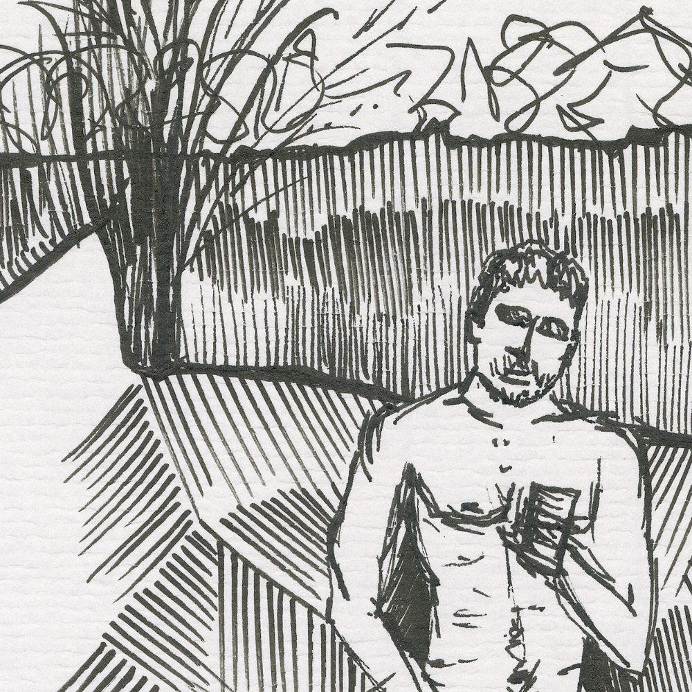 Hackney Marshes | Original, artistic nudity | 25cm x 25cm