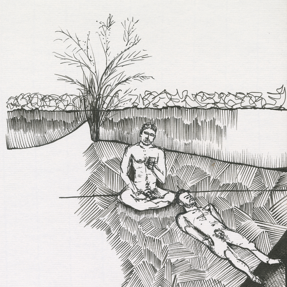 Hackney Marshes | Original, artistic nudity | 25cm x 25cm